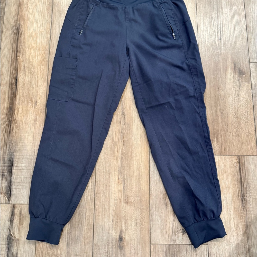 Purple Label by Healing Hands Dark Gray jogger scrub pants size S.